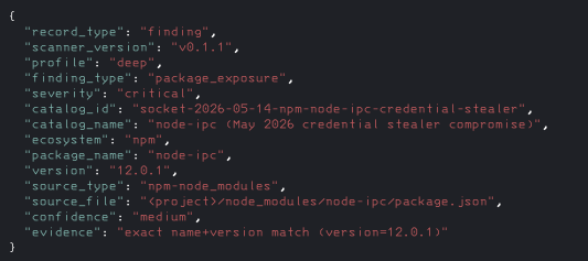 A fake Bumblebee package exposure finding for node-ipc version 12.0.1